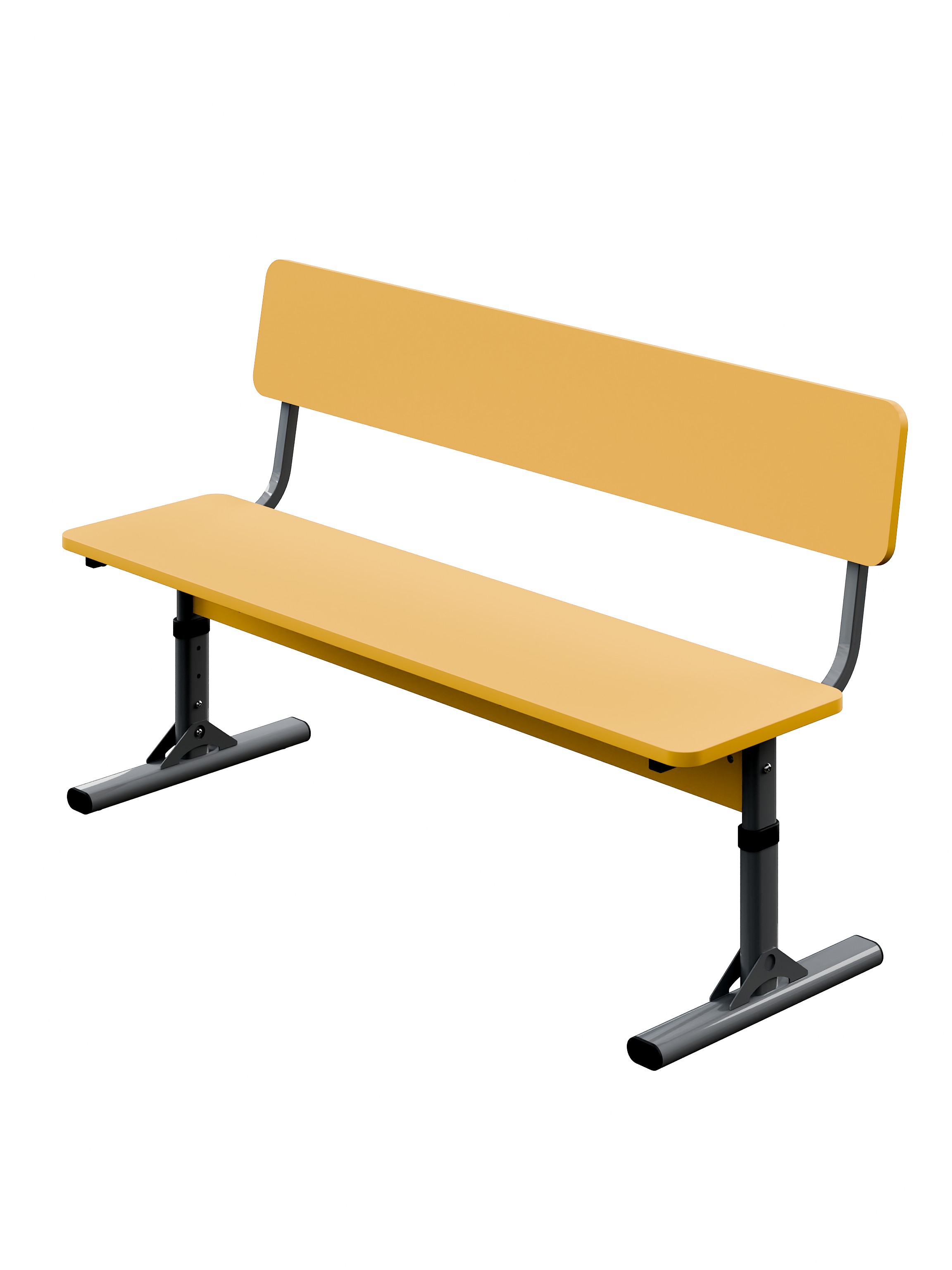 Лава зі спинкою 3-місна на плоскоовальній трубі, ростові групи № 4-6 (16) МЕБЛІ-ТЕХНОСТИЛЬ